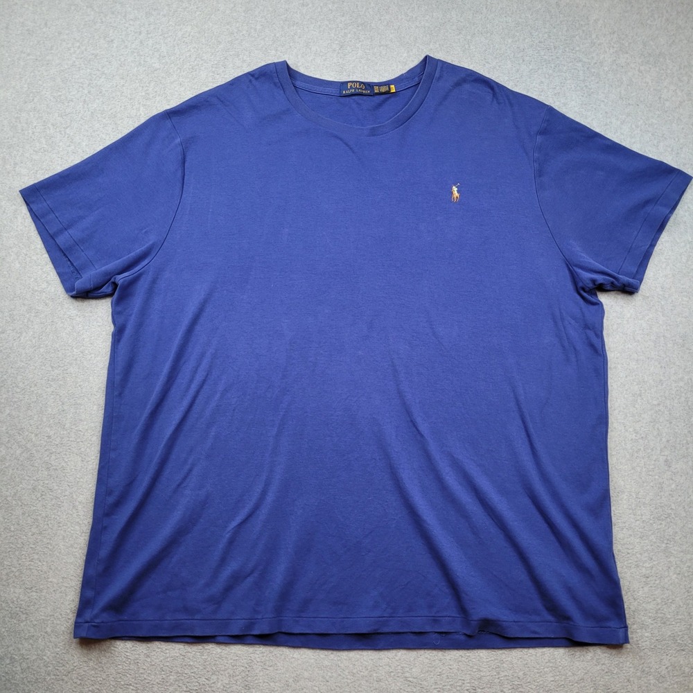 Polo Ralph Lauren T-Shirt Mens 3XB Blue Short Sleeve Crew Neck Pony Logo Cotton